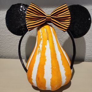 Minnie Mouse Ears Stripe Bow Headband
